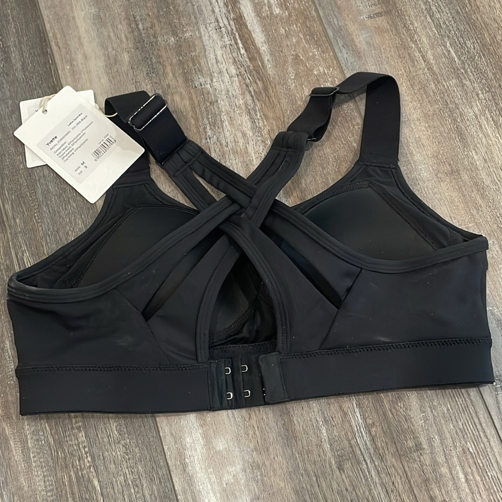 Yvette Power Crossback Black Sports Bra size small NEW - Picture 6 of 7